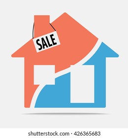 Vector of to sell the house symbol or icon
