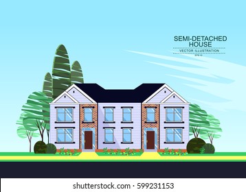 Vector semi-detached house. 