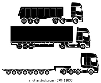 Vector semi-trailer truck set