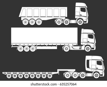 Vector semi-trailer truck set