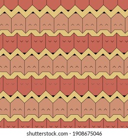 Vector semless pattern of simple geometrical fox faces lined in the row.  Kids pattern, textile, nice baby decor.