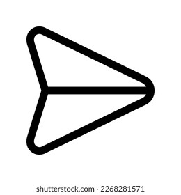 Vector send, paper plane icon. Black, white background. Perfect for app and web interfaces, infographics, presentations, marketing, etc.