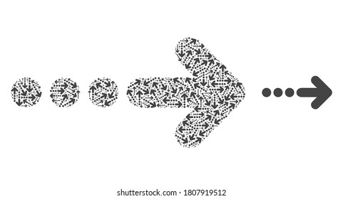 Vector send right collage is made of scattered recursive send right icons. Recursion collage of send right.