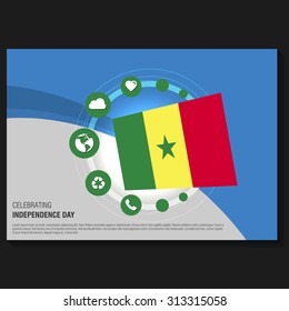 Vector Senegal Independence Day Flyer template. Creative Brochure Title Page. National Day Leaflet design element. vector illustration