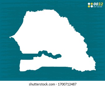 Vector of Senegal map on dark background.