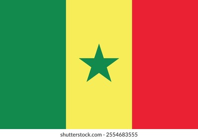 Vector Senegal National Flag icon. Flag design of Senegal.