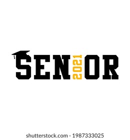 Ilustración del vector Senior 2021 sobre fondo blanco