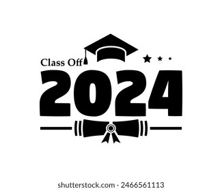 Vector Senior class of 2024 text on gradient background.