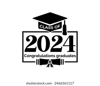 Vector Senior class of 2024 text on gradient background.
