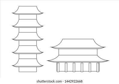 vector of sensoji temple of japan