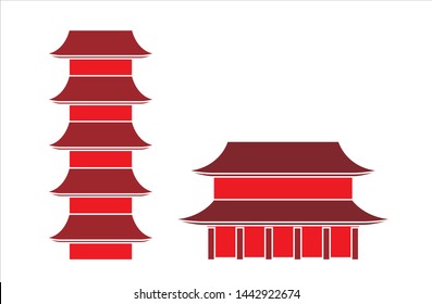 vector of sensoji temple of japan