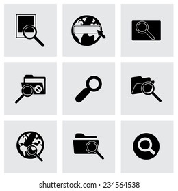 Vector seo icon set on grey background