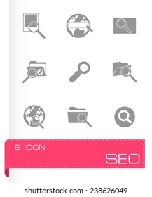 Vector seo icon set on grey background