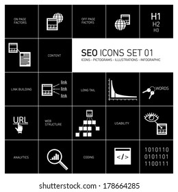 vector seo icons business se