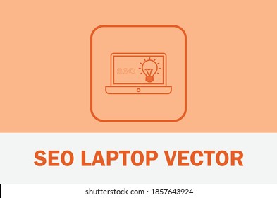 Vector del icono de la laptop SEO. Aislado en un fondo pastel. Negocios, tema multimedia.