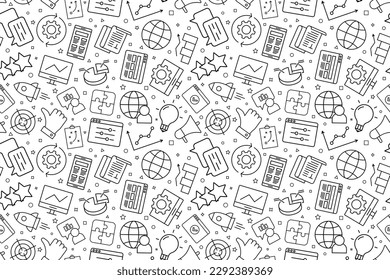 Vector SEO and promotion pattern. SEO and promotion seamless background