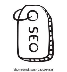 Un vector de etiqueta seo en estilo lineal moderno, icono editable 