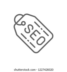 Vector seo tag, offering for customers, label line icon. Symbol and sign illustration design. Isolated on white background