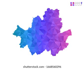 Vector Seoul map colorful polygon triangle mosaic with white background. style gradient.