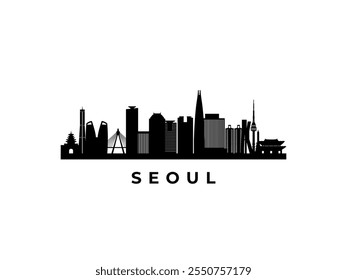 Vektor Seoul Skyline. Reisen Sie nach Seoul berühmte Sehenswürdigkeiten. Geschäfts- und Tourismuskonzept für Präsentation, Banner, Website.