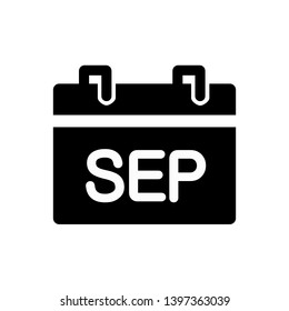 vector september calendar icon. Eps. 10.