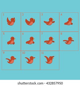 Vector Sequence Animation Sprite Sheet Fly Bird