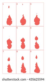 Vector Sequence Sprite Animation Fire Frame For Game