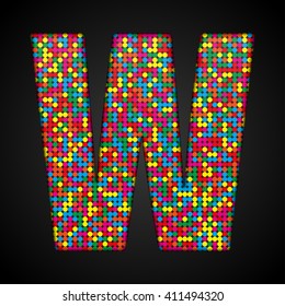 Vector Sequins Letter W Glitter Font Stock Vector (Royalty Free ...