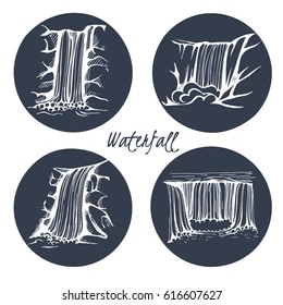 Vector ser of waterfall