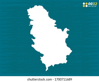Vector of Serbia map on dark background.