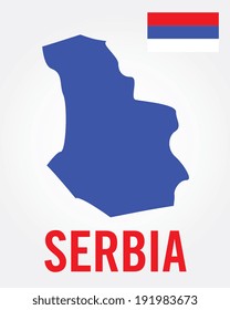 Vector Serbia Map Set and Flag Set