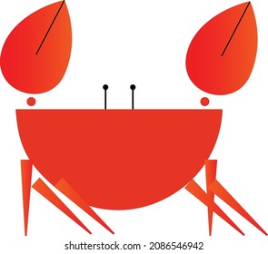 Vector series of animals, vectors of red crabs. Good for symbols or icons