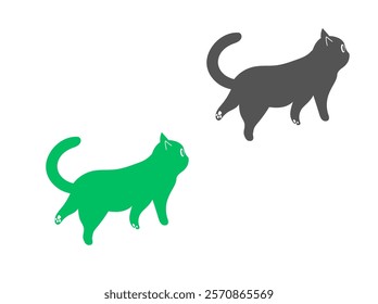 Vector Series of black cats peering out of windows. Cartoon style collection of amusing feline characters curiously looking outside isolated on white backdrop. Suitable for tattoos, creative projects