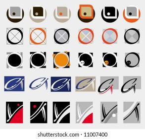 A vector series of logos and trade marks. Light industry.