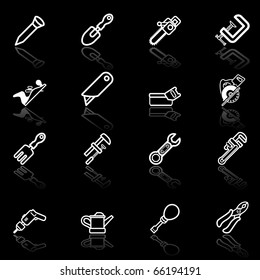 A vector series set of tool icons