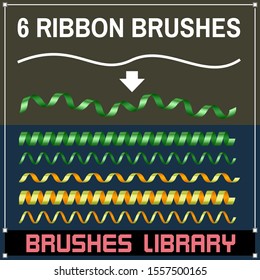 Vector Serpentine Ribbon Brushes, EPS10 version