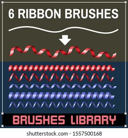 Vector Serpentine Ribbon Brushes, EPS10 version
