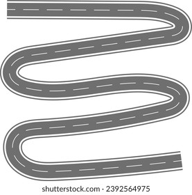 Vector serpentina camino sobre fondo blanco
