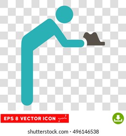 Vector Servant EPS vector icon. Illustration style is flat iconic bicolor grey and cyan symbol on a transparent background.
