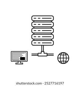 vector of server connection internet technology, data connection, data cloud