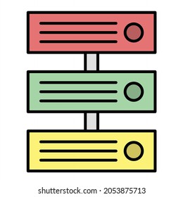 Vector Server Filled Outline Icon Design
