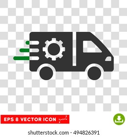 Vector Service Car EPS vector icon. Illustration style is flat iconic bicolor green and gray symbol on a transparent background.