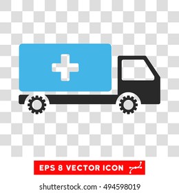 Vector Service Car EPS vector pictogram. Illustration style is flat iconic bicolor blue and gray symbol on a transparent background.
