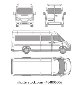 Vector service car template. commercial vehicle - delivery van.