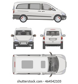 Vector service car template. White blank commercial vehicle - delivery van.
