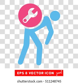 Vector Service Courier EPS vector icon. Illustration style is flat iconic bicolor pink and blue symbol on a transparent background.