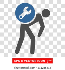 Vector Service Courier EPS vector icon. Illustration style is flat iconic bicolor cobalt and gray symbol on a transparent background.