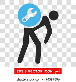 Vector Service Courier EPS vector pictogram. Illustration style is flat iconic bicolor blue and gray symbol on a transparent background.