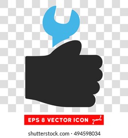 Vector Service Hand EPS vector pictogram. Illustration style is flat iconic bicolor blue and gray symbol on a transparent background.