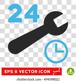 Vector Service Hours EPS vector pictogram. Illustration style is flat iconic bicolor blue and gray symbol on a transparent background.